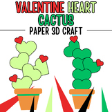 Valentine Heart Cactus 3D Paper Craft | Happy Valentines F