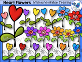 Valentine Heart Flowers Clip Art - Whimsy Workshop Teaching