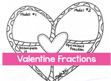 Valentine Heart Fractions Grades 3-5