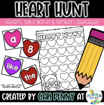 Preview of Valentine Heart Hunt (editable)