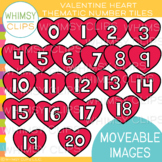 Valentine Heart Number Tiles Clip Art {MOVEABLE IMAGES}