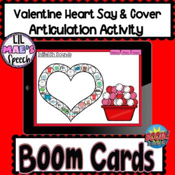 Preview of Valentine Heart Say & Cover Articulation Activity