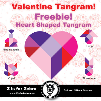 Preview of Valentine's Day Heart Tangram Freebie! -  ZisforZebra