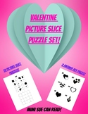 Valentine Heart-Themed Picture Slice Puzzles/Set of 12 wit