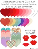 Valentine Hearts Clip Art - bonus kisses!
