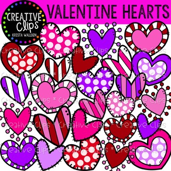 Preview of Valentine Hearts Clipart {Creative Clips Clipart}