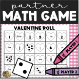Valentine Hearts Math (Partner Game) Roll a Number