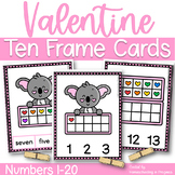 Valentine Hearts Ten Frame Task Cards