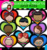 Valentine Hearts and Kids clip art- Free!!