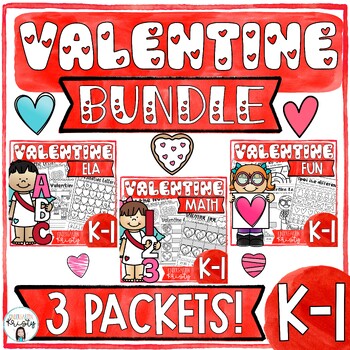 Preview of Valentine's Day K-1 BUNDLE of Worksheets of FUN Activities for February