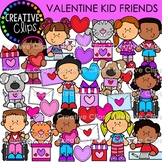 Valentine Kid Friends Clipart {Valentine's Day Clipart}
