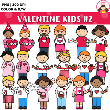 Valentine Kids Clipart Set 2 {Valentine Clipart by Marie Clips} by ...