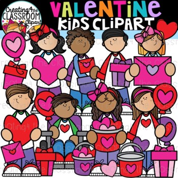 Preview of Valentine Kids Clipart {Valentine's Day Clipart}
