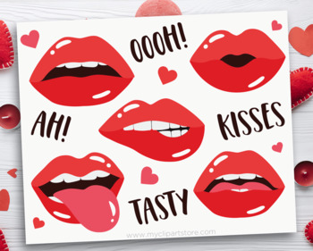 Download Valentine Kisses And Lips Clipart Svg By Myclipartstore Tpt
