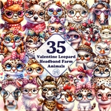 Valentine Leopard Headband Farm Animals 35 PNG Valentines 