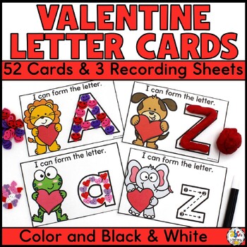 Preview of Valentine's Day Letter Formation Cards - Alphabet Writing Practice Activity