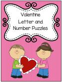 Valentine Letter and Number Matching Puzzles