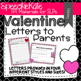 Valentine Letters to Parents