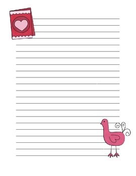 Valentine Lined Paper by Second Grade Surprises | TPT