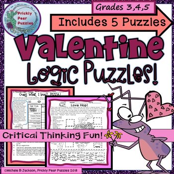Preview of Valentine Logic Puzzles- February Activities for Fast Finishers - GATE Fun