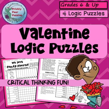 Preview of Valentine Logic Puzzles - February Activities for Fast Finishers- GATE Fun