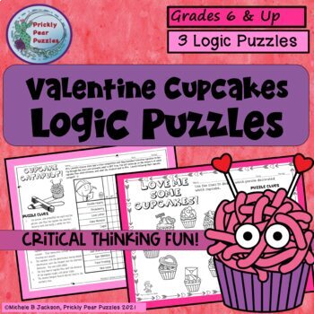 Preview of Valentine Logic Puzzles - February Activities for Fast Finishers- GATE Fun