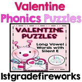 Valentine Long Vowel  Silent E  Phonics Puzzles