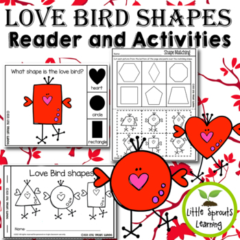 Preview of Valentine Love Bird Shapes Emergent Reader and Shape Recognition Activities