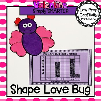 Preview of Valentine Love Bug Themed Cut and Paste Shape Math Craftivity