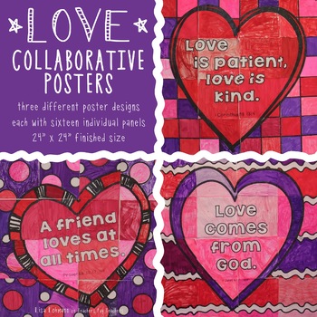 Preview of Valentine Love Collaborative Posters BUNDLE (Religious)