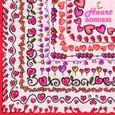 Valentine Love Heart ClipArt Doodle Borders