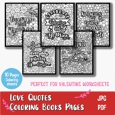 Valentine Love Quotes Coloring Pages