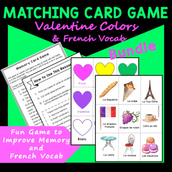 Preview of Valentine Matching Card Game in French and Cultural Vocab Bundle