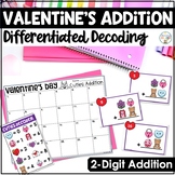 Valentine Math |  2-Digit Add Task Cards Differentiated