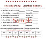Valentine Math 3rd Grade | Rounding | Secret Code & Riddle Activities