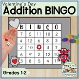 Addition BINGO With Dice Sums to 12 Grades 1-2 Valentine's