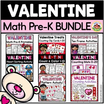Preview of Valentine's Day Math Activities for Preschool BUNDLE