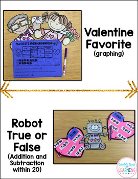 Valentine Math Craftivities: First Grade {Equations, Skip Counting