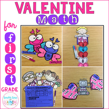 Preview of Valentine Math Craftivities: First Grade {Equations, Skip Counting & Graphing}