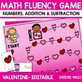 Valentine Math Fluency Game Numbers, Addition, & Subtracti