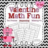 Valentine Math Fun - sequencing, missing number, counting 