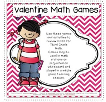 Preview of Valentine Math Games for Third Grade