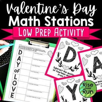 Preview of Valentine Math Stations Activity for Middle School