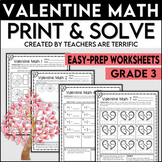 Valentine Math Print and Solve Gr. 3