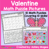Valentine Math Puzzle Pictures with Writing Activity