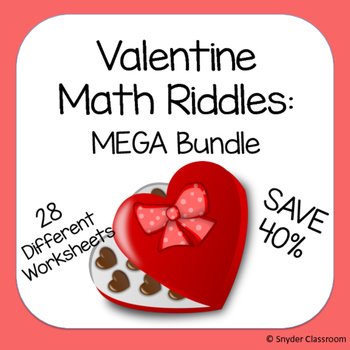 Preview of Valentine Math Riddles MEGA Bundle (Save 52%)