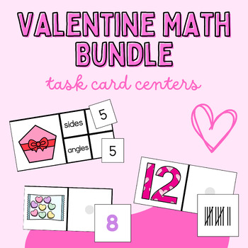 Preview of Valentine Math Task Card Centers | Kindergarten & Special Education