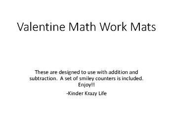 Preview of Valentine Math Work Mats- part part whole