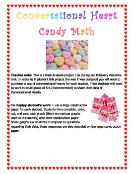 Preview of Valentine Math with Conversational Hearts Candy