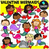 Valentine Mermaids Clip Art Set {Educlips Clipart}